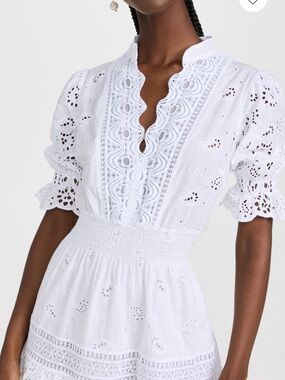 Temptation Positano  White Eyelet Lace Short Dress